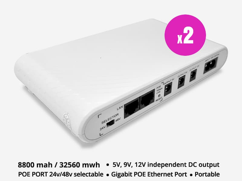 2 Pack Xdom 8800 mah Mini DC UPS