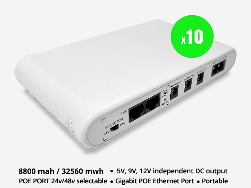 10 Pack Xdom 8800 mah Mini DC UPS