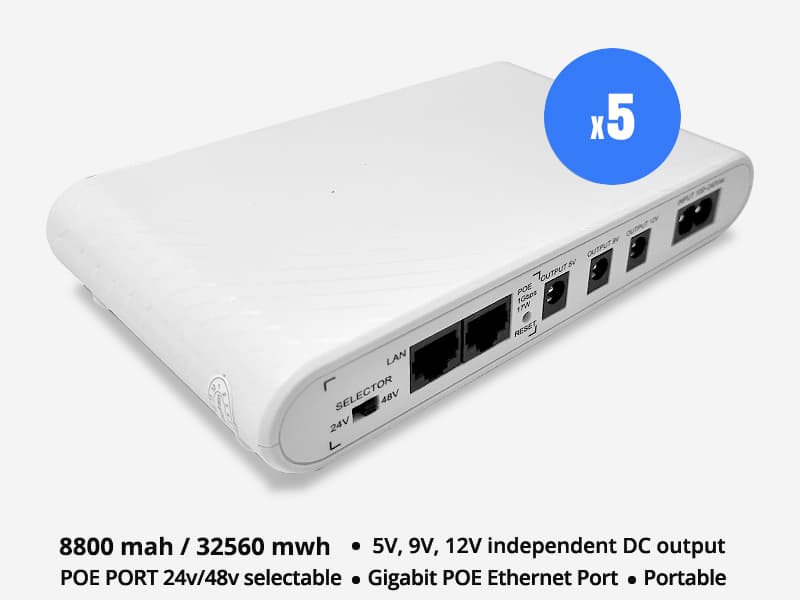 5 Pack Xdom 8800 mah Mini DC UPS